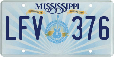 MS license plate LFV376