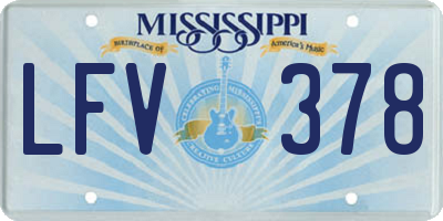 MS license plate LFV378