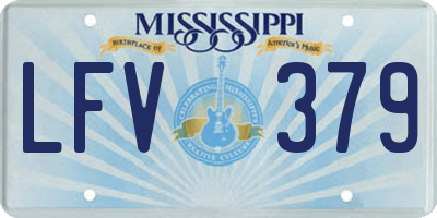 MS license plate LFV379