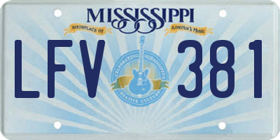 MS license plate LFV381