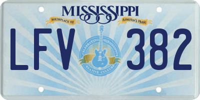 MS license plate LFV382