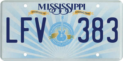 MS license plate LFV383
