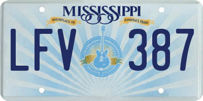 MS license plate LFV387