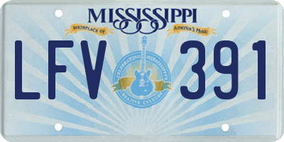 MS license plate LFV391
