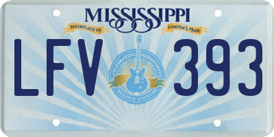 MS license plate LFV393