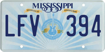 MS license plate LFV394