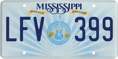 MS license plate LFV399