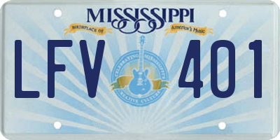 MS license plate LFV401