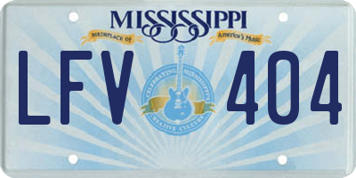 MS license plate LFV404