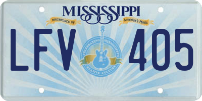 MS license plate LFV405