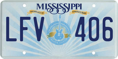 MS license plate LFV406