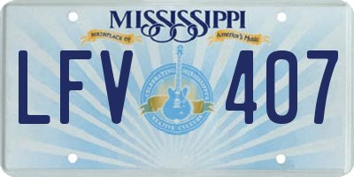 MS license plate LFV407