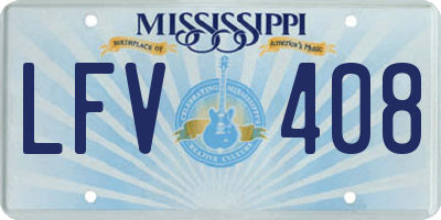 MS license plate LFV408