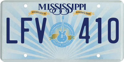 MS license plate LFV410