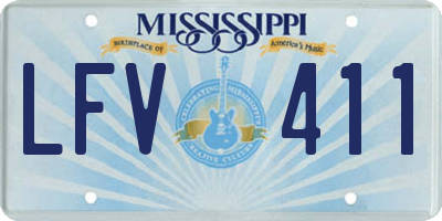 MS license plate LFV411