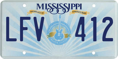 MS license plate LFV412
