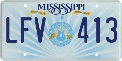 MS license plate LFV413