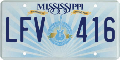 MS license plate LFV416