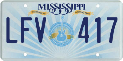 MS license plate LFV417