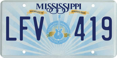 MS license plate LFV419