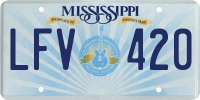 MS license plate LFV420