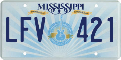 MS license plate LFV421