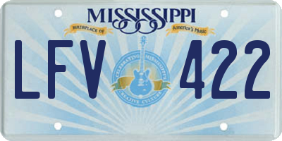 MS license plate LFV422