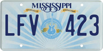 MS license plate LFV423