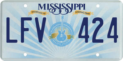 MS license plate LFV424