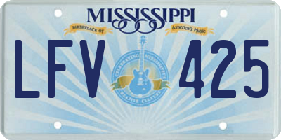 MS license plate LFV425