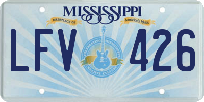 MS license plate LFV426
