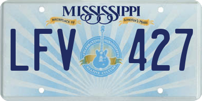 MS license plate LFV427