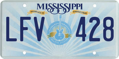 MS license plate LFV428