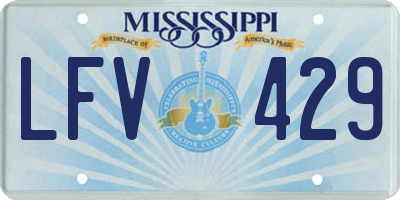 MS license plate LFV429