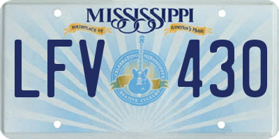 MS license plate LFV430