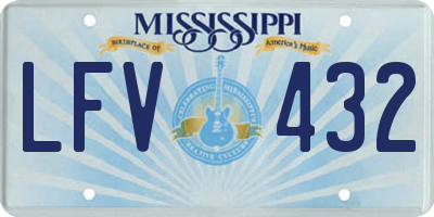 MS license plate LFV432