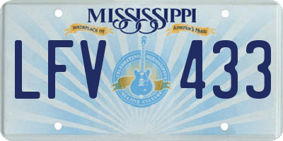 MS license plate LFV433