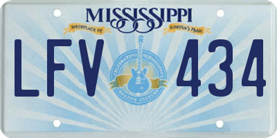 MS license plate LFV434