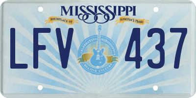 MS license plate LFV437