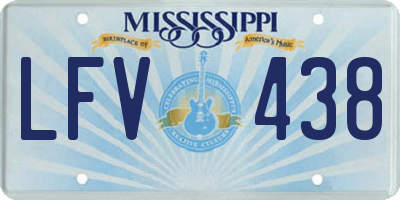 MS license plate LFV438