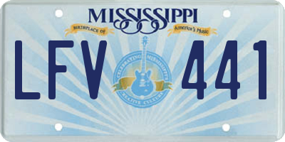 MS license plate LFV441