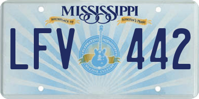 MS license plate LFV442