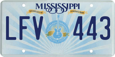 MS license plate LFV443