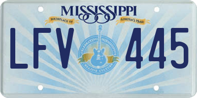 MS license plate LFV445