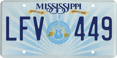 MS license plate LFV449