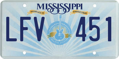 MS license plate LFV451