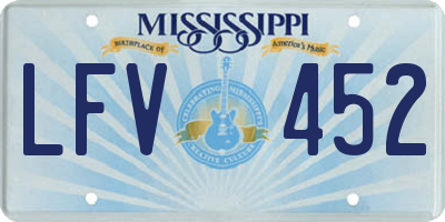 MS license plate LFV452