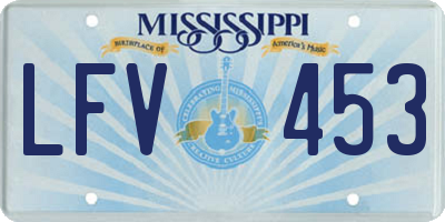 MS license plate LFV453