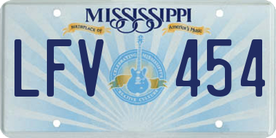MS license plate LFV454