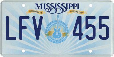 MS license plate LFV455